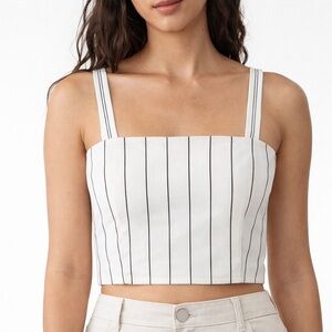 Dynamite White and Black Striped Tank Top